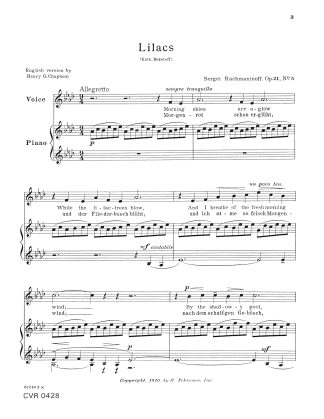 Lilacs Op. 21 No. 5 (Ab) e. g.