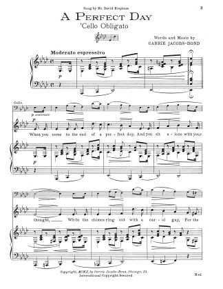 A Perfect Day (A-flat) with Cello Obligato