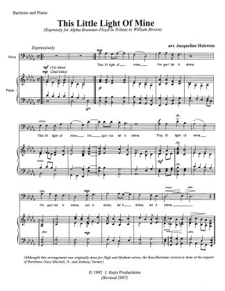 This Little Light of Mine (Jacqueline Hairston) (Db)
