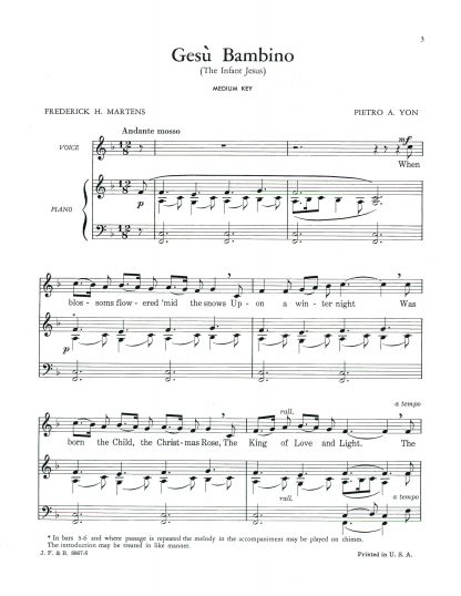 Gesu Bambino (F) English text only