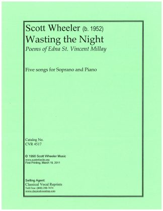Wasting the Night (Edna St. Vincent Millay) 5 Songs