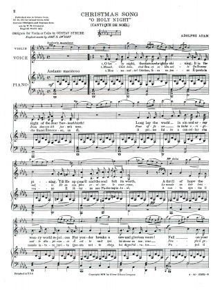 O Holy Night (Cantique de Noel) (D-flat) w Violin (Strube)