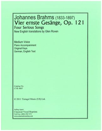Vier ernste Gesange (Medium) (d minor) Original Keys