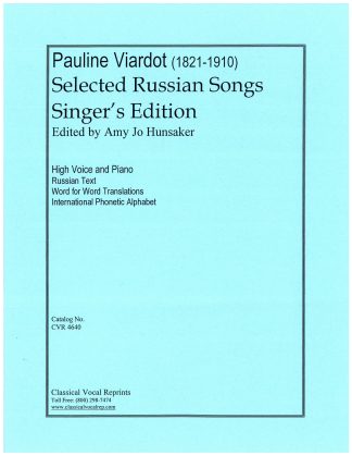 Selected Russian Songs Singer's Edition