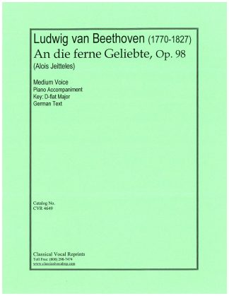 An die ferne Geliebte Op. 98 (Transposed Key D-flat Major)