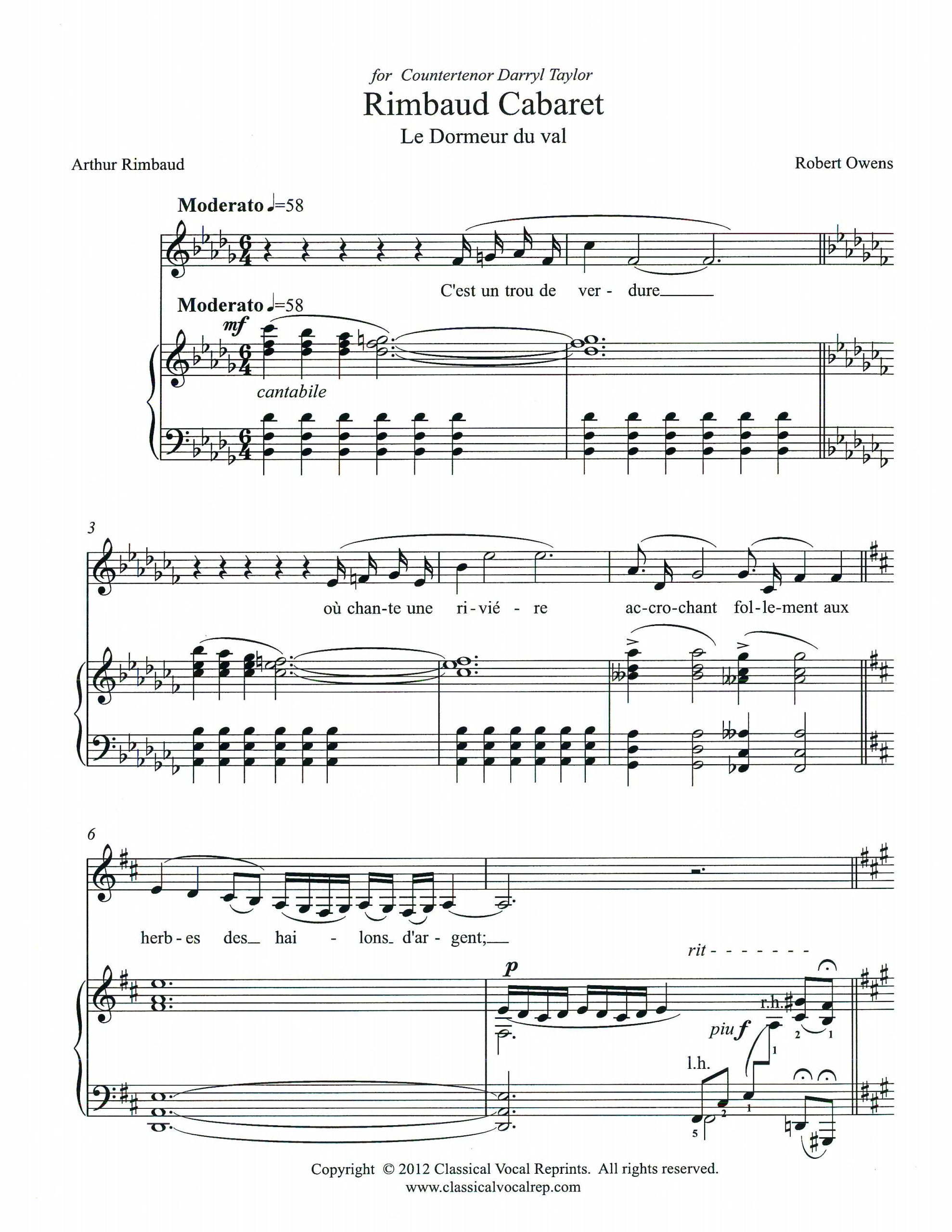 Rimbaud Cabaret, Op. 101