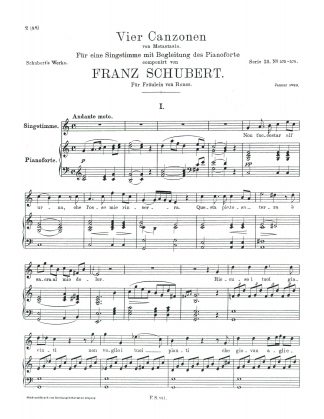 Vier Canzonen von Metastasio, D688, Nos. 1-4