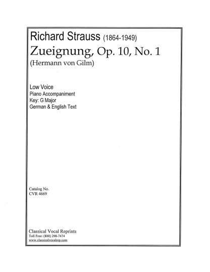 Zueignung, Op. 10, No. 1 (Low Key G Major)