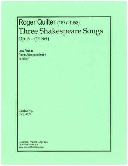 Three Shakespeare Songs Op. 6 (1st Set) Low Voice (c minor)