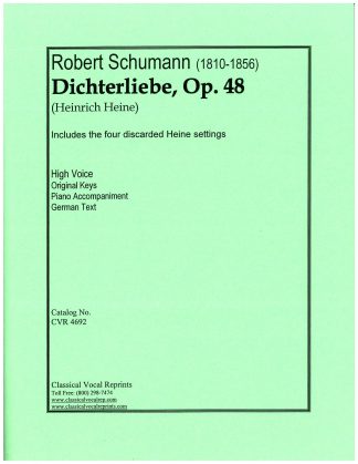 Dichterliebe Op. 48 (Includes previously discarded Heine settings) New Edition Original Keys