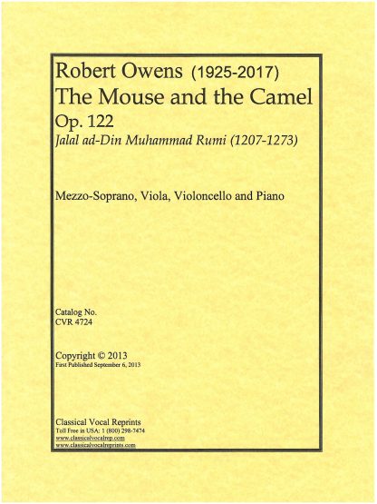 The Mouse and the Camel, Op. 122 (Rumi 1207-1273) Mezzo, Viola, Cello and Piano
