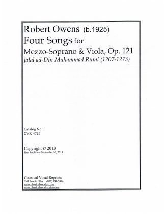 Four Songs for Mezzo-Soprano and Viola, Op. 121 (Poems by Rumi 1207-1273))