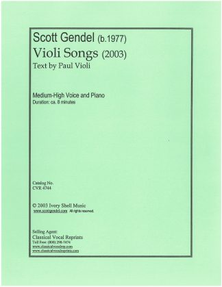Violi Songs (2003) Four Songs to Texts by Paul Violi