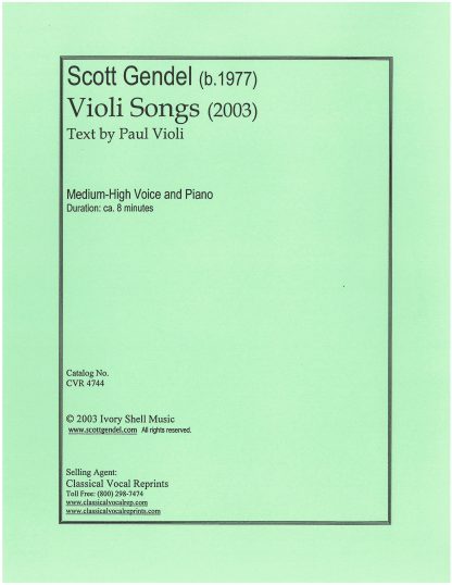 Violi Songs (2003) Four Songs to Texts by Paul Violi