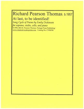 At last to be identified for Soprano, Violin, Cello, and Piano