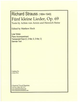 5 kleine Lieder, Op. 69 (von Arnim and Heine) Edited by Matthew Hoch