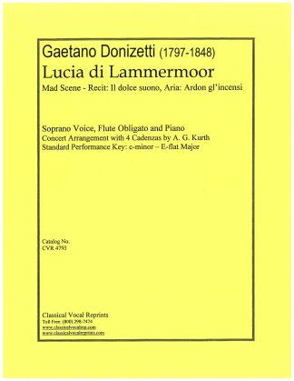 Mad Scene from Lucia di Lammermoor for Soprano, Flute Obligato and Piano