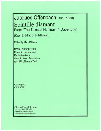 Scintille diamant from The Tales of Hoffmann - 4 Keys: E, E-flat, D, D-flat Major - Edited by Mary Dibbern