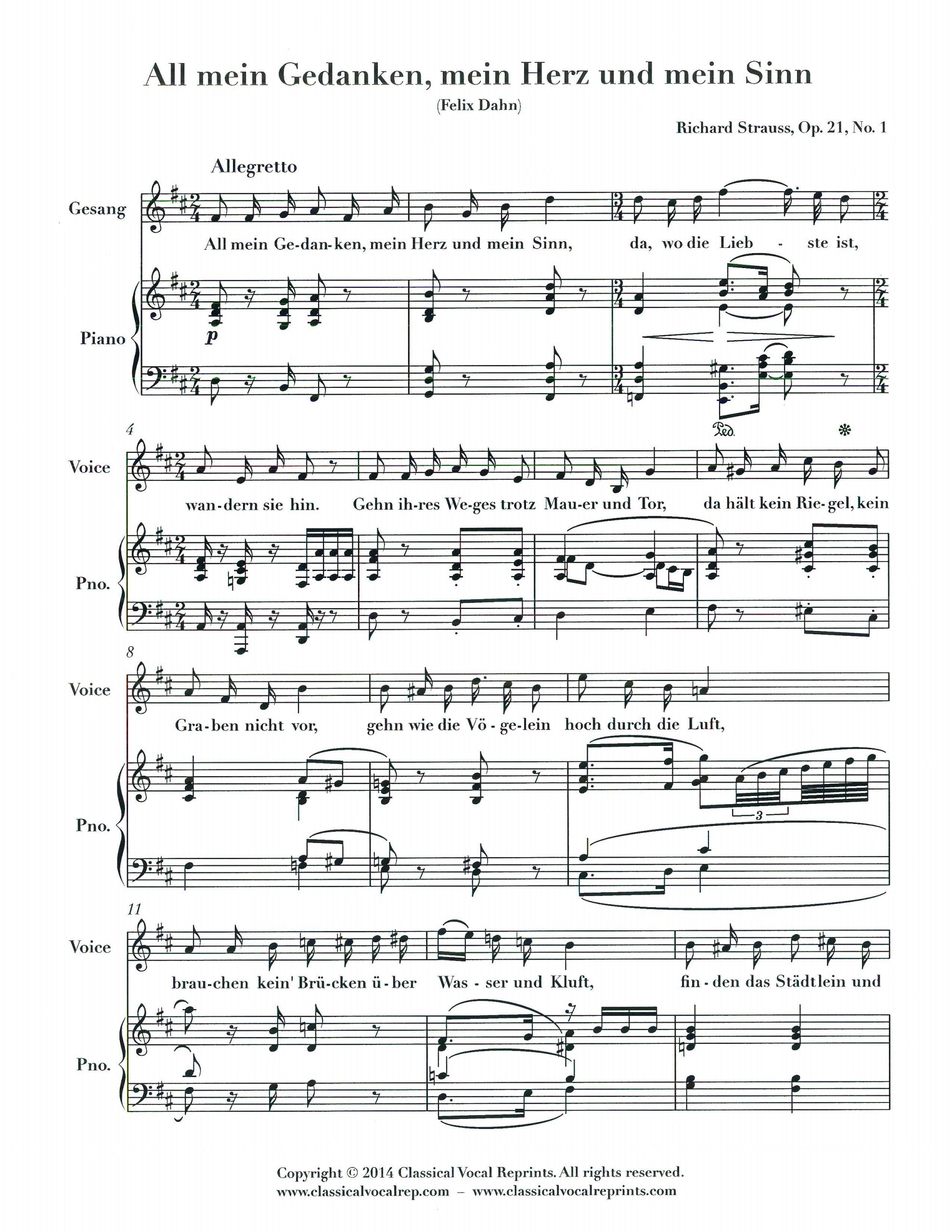 Schlichte Weisen, Op. 21 Medium-High Keys