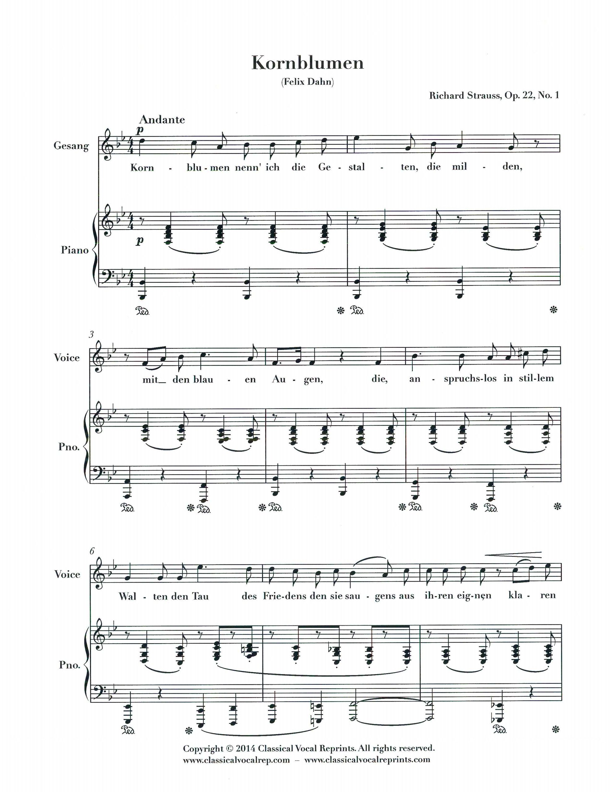 Maedchenblumen, Op. 22 Medium Voice