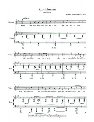 Maedchenblumen, Op. 22 Medium-Low Voice