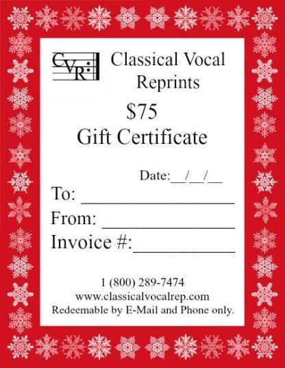Gift Certificate for 75 US Dollars