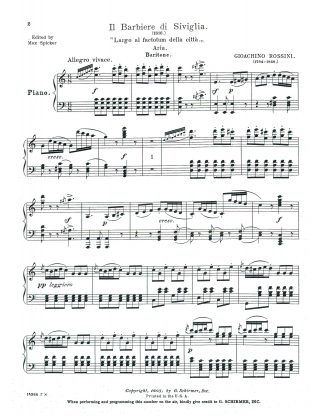 Barber of Seville - Largo al factotum original key C Major