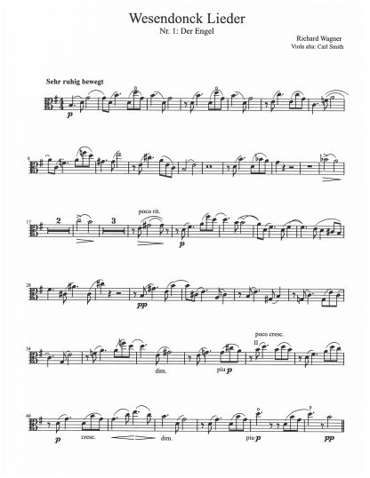 5 Gedichte von Mathilde Wesendonck mit Begleitung des Pianoforte mit obligato Bratsche (Viola)
