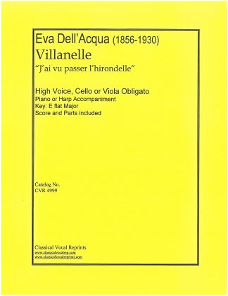 Villanelle for High voice, Cello (Viola), Harp (or Piano)