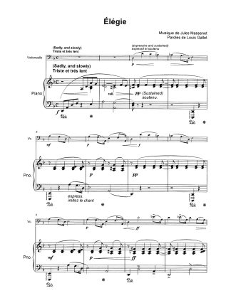 Elegie - (Low) d minor with Obligato (Flute, Violin or Cello)