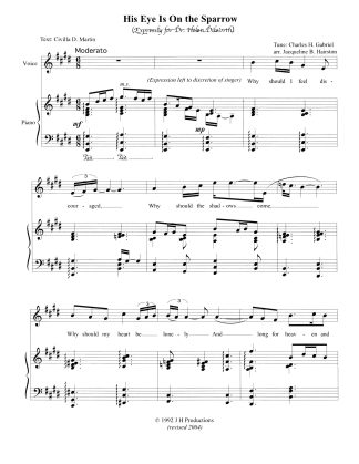 His Eye is on the Sparrow arranged by Jacqueline Hairston