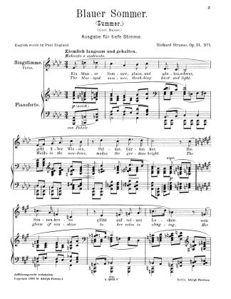 Vier Lieder, Op. 31 - Low Voice