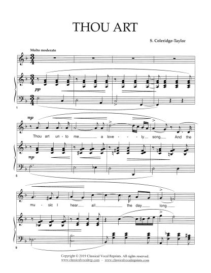 Thou Art (unto me a lovely song) Words by M. Tulloch - Key F Major