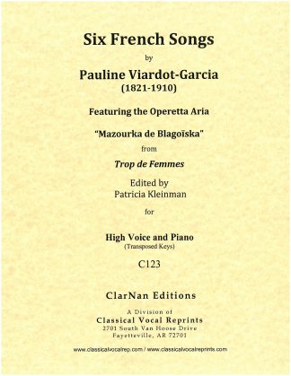 Six French Songs (High Keys) by Pauline Viardot-Garcia C123