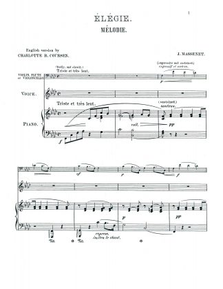 ELEGIE with Flute, Violin or Cello Obligato