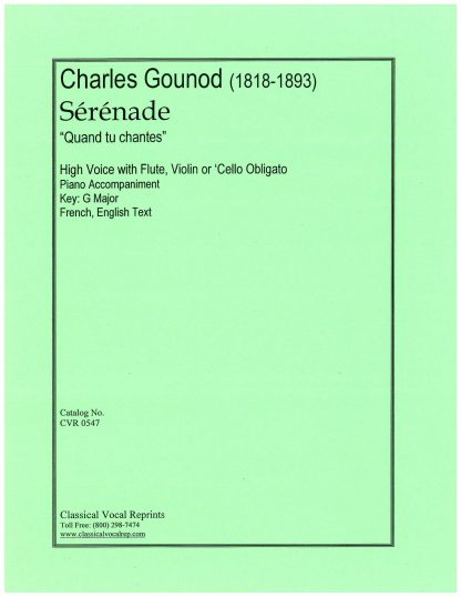 Serenade (Quand tu chantes) with violin or flute or cello