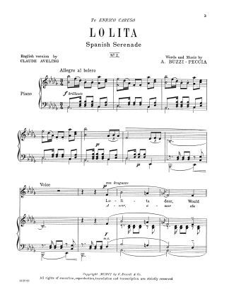 Lolita (B-flat minor) English, Italian