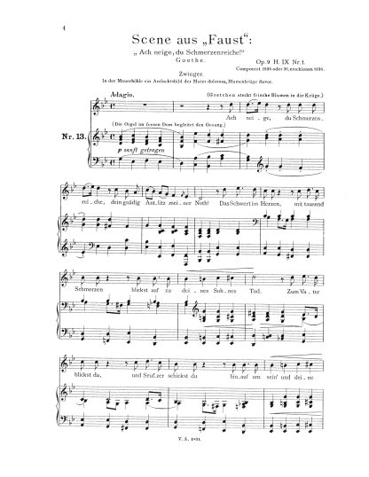 Scene aus Faust Ach neige du Schmerzenreiche (Goethe)