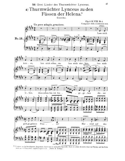 Drei Lieder des Thurmwachters Lynceus (Goethe)