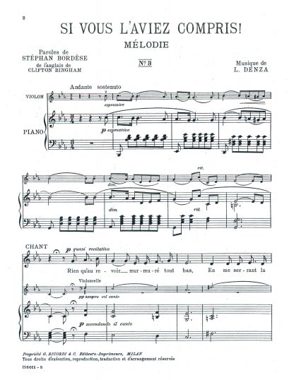 Si vous l'aviez compris! with Violin or Cello Obligato