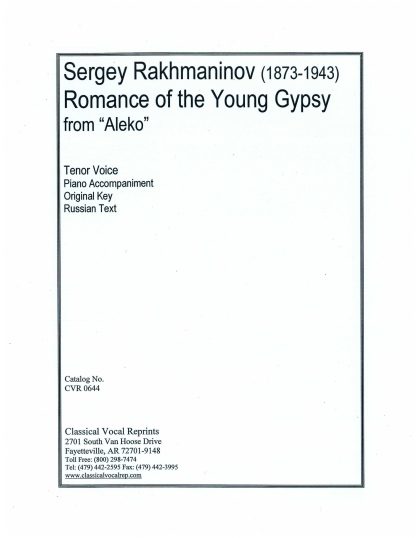 Aleko Romance of the Young Gypsy r.