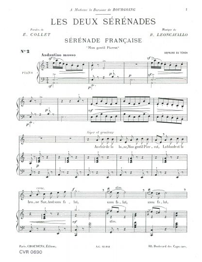 Serenade franancaise. piano/voice
