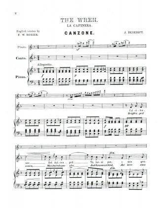 The Wren (La Capinera) with Flute or Violin Obligato