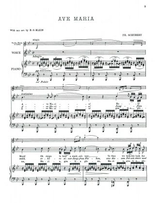 Ave Maria (Bb) with violin flute or cello obligato German, English, Latin text