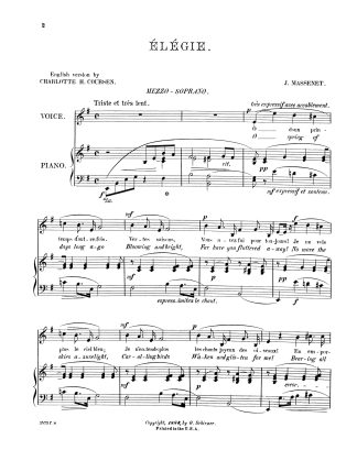 Elegie - O doux printemps - e minor