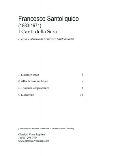 I canti della sera (4 Songs)