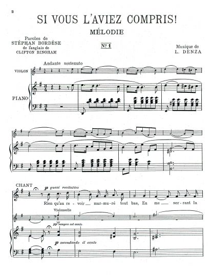 Si vous l'aviez compris! with Violin or Cello Obligato