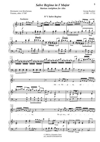 Salve Regina in F Major, Marian Antiphon