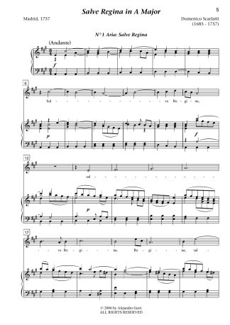 Salve Regina in A Major, Marian Antiphon