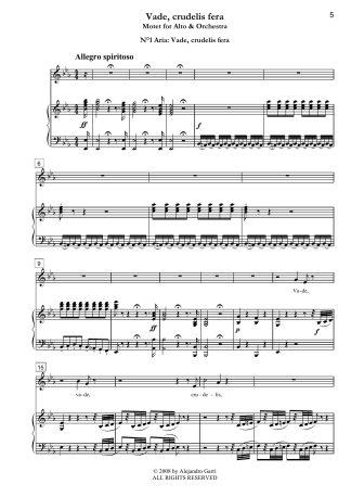 Vade, crudelis fera, Cantata